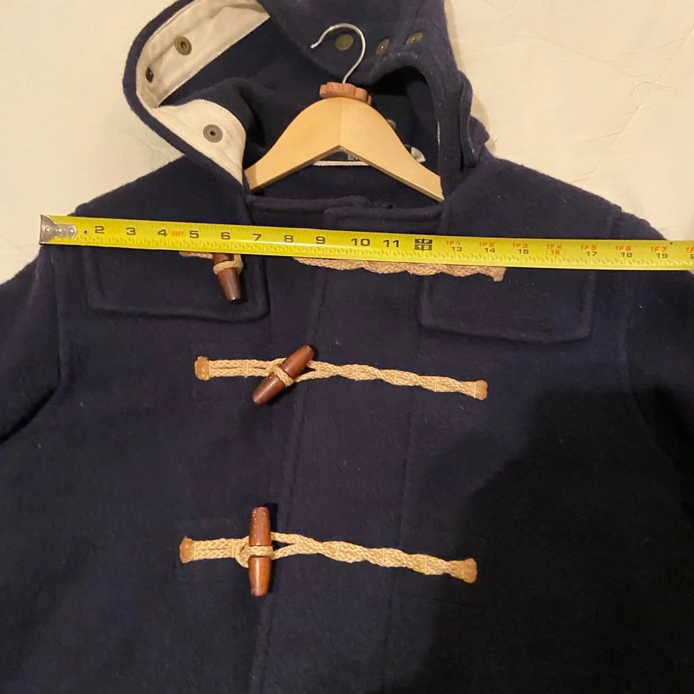 Gloverall Navy Blue Hooded Duffle Pea Coat